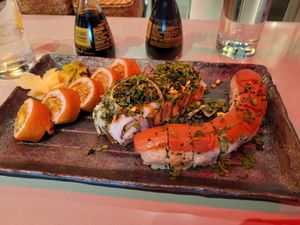 Cowgirl (my fav), Thai Hippie, and Vegan Hot Night at Blue Sushi Sake Grill in Westwood