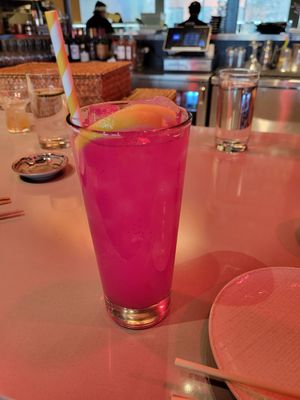 Dragon fruit lemonade at Blue Sushi Sake Grill in Westwood