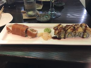 cowgirl and prince roll at Blue Sushi Sake Grill in Westwood
