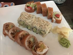ALT roll, avocado roll, and cowgirl.  at Blue Sushi Sake Grill in Westwood