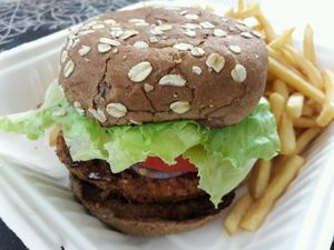 Vegan Burger - Fried Patty at The 6740 in Whittier