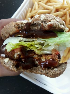 Vegan Burger - Fried Patty w/ BBQ at The 6740 in Whittier