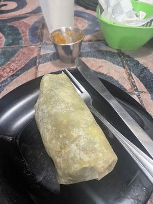 Small Indu burritot  at Papa Tots in Puerto Escondido