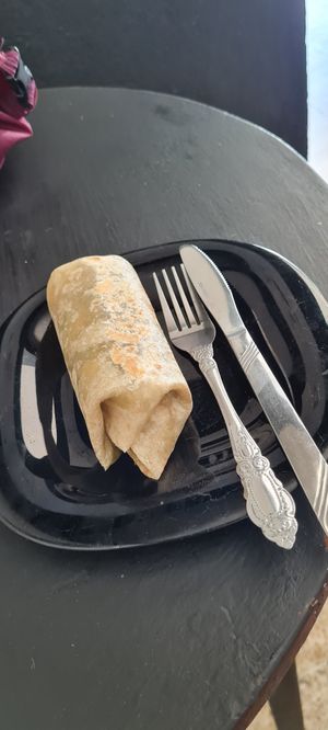 Indian Burrito at Papa Tots in Puerto Escondido