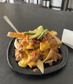 Medium vegan nachos  at Papa Tots in Puerto Escondido