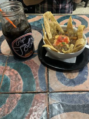 Chilli with vegan cheese  at Papa Tots in Puerto Escondido