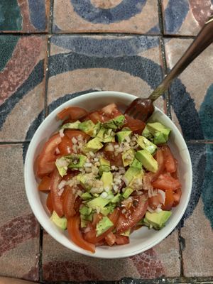 Fresh salad  at Papa Tots in Puerto Escondido