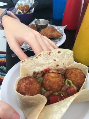 Mexican burrito  at Papa Tots in Puerto Escondido