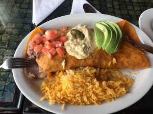Vegan burrito  at Cafe Mosaico in Quito