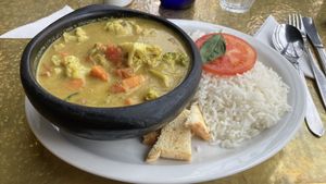 Vegetable curry. Very filling and delicious    at Cafe Mosaico in Quito