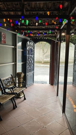 Entrance from inside   at Cafe Mosaico in Quito