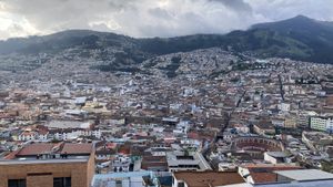 The view   at Cafe Mosaico in Quito