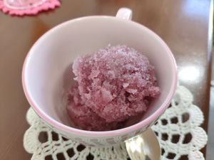 Grape sherbet (sorbet) at Cafe Douce in Hakone