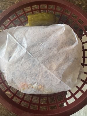 Sandwich and pickles   at Newtown in Brooklyn