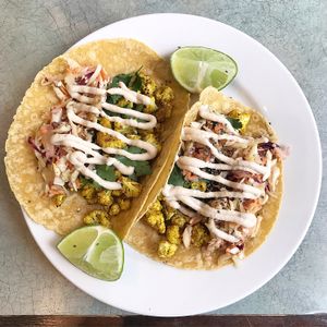 Cauliflower Shawarma Tacos at JivamukTea Cafe in New York City