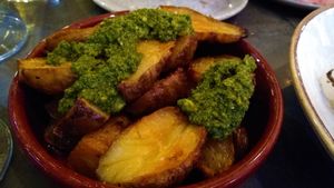 Jerusalem artichokes with parsley pesto at Elnecot in Manchester
