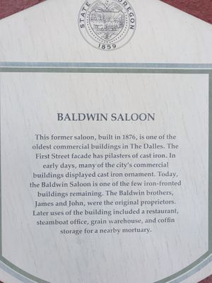History  at Baldwin Saloon in The Dalles