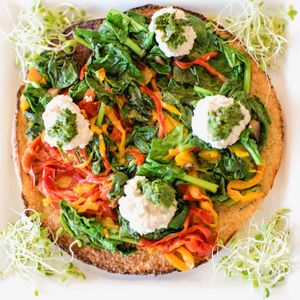 Crispy Cauliflower Pizza  at Vgan Kitchen in Miami