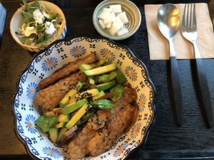 Tempeh on rice at Soiroum in Seoul