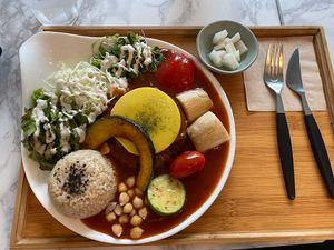 Hamburg steak plate w chz!  at Soiroum in Seoul