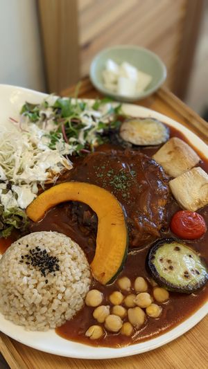Vegan Hamburg Steak Plate at Soiroum in Seoul