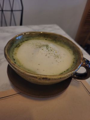I think this is the best macha latte I've ever had. at Soiroum in Seoul