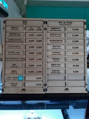 Menu at Soiroum in Seoul