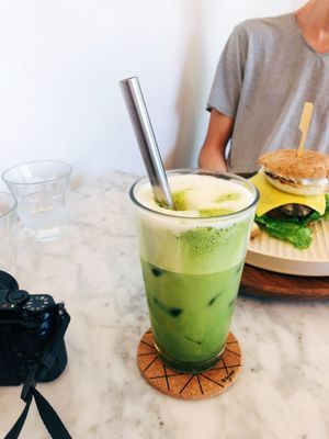 My amazing iced matcha with byo straw ;) at Soiroum in Seoul