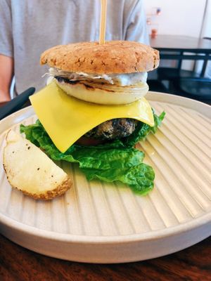 Gluten free burger - packed with flavour and way better than I thought it would be. My GF partner loved it.  at Soiroum in Seoul