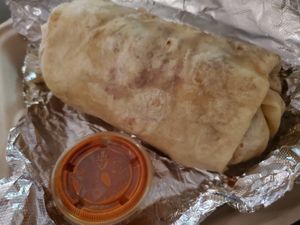 Jackfruit burrito... Hard to tell from the pic, but it was massive! Tasted great. at El Cocinero Restaurant in Van Nuys