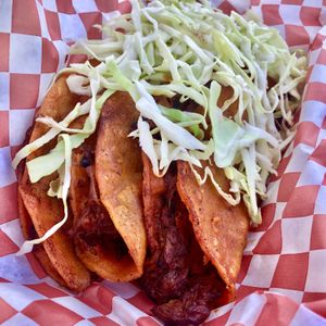 Tacos Dorados Birria at El Cocinero Restaurant in Van Nuys