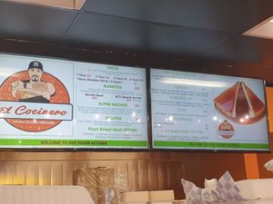 menu at El Cocinero Restaurant in Van Nuys