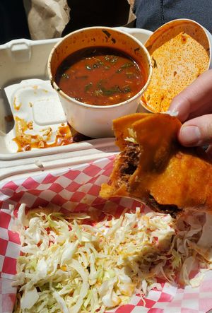 Birria tacos with the consommé at El Cocinero Restaurant in Van Nuys