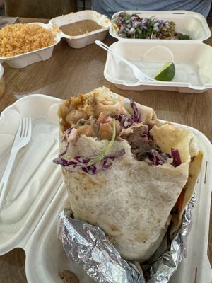 Burrito is very filling and delicious. Amazing taste and great price.  at El Cocinero Restaurant in Van Nuys