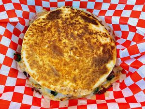 Al pastor mulita  at El Cocinero Restaurant in Van Nuys