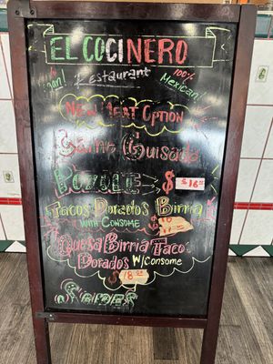 Menu  at El Cocinero Restaurant in Van Nuys