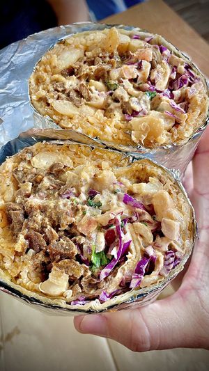 Asada with everything extra chipotle mayo cut in half because who can eat this whole thing 😅 in one sitting!   at El Cocinero Restaurant in Van Nuys