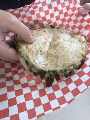 Mulitas with asada  at El Cocinero Restaurant in Van Nuys
