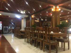 The dining space had an upscale atmosphere and seemed oriented towards large groups and events. at Ngoc Toan in Dong Hoi