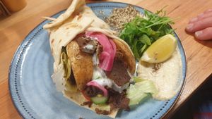 Middle Eastern Shawarma wrap at Hunter in Rye