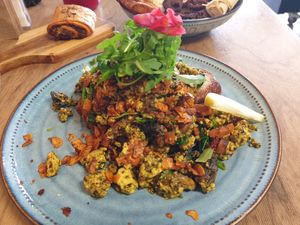 Pesto Scamble Tofu at Hunter in Rye