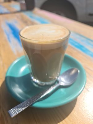 Almond latte at Hunter in Rye