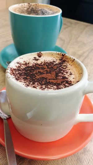 Snickers latte (front) and mocha (rear)  at Hunter in Rye