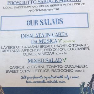 Menu at Il Baretto in Santa Teresa Di Gallura