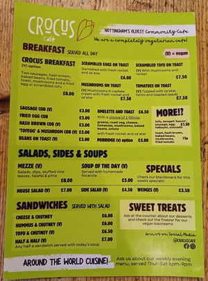  at Crocus Cafe in Nottingham