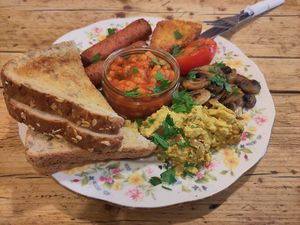 Full vegan breakfast at Crocus Cafe in Nottingham