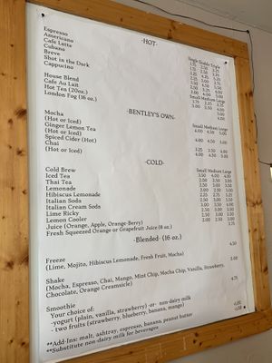 Drinks at Bentley's House of Coffee & Tea in Tucson