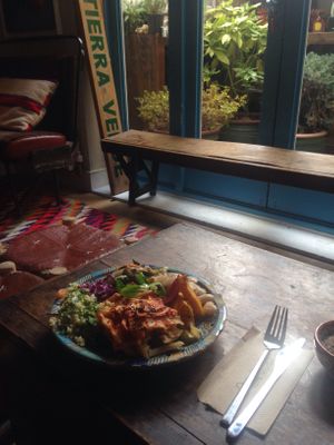 Cozy cafe area at Lior's Kitchen at Tierra Verde in South West London