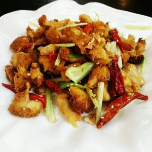 Spicy mushrooms, actually not šį s at Su Shi Restaurant in Xiamen