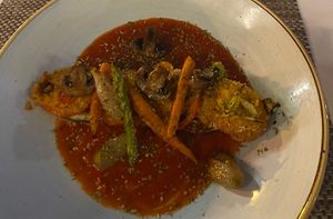 Stuffed courgette  at Mirablau Beach Bar & Restaurant in Mallorca